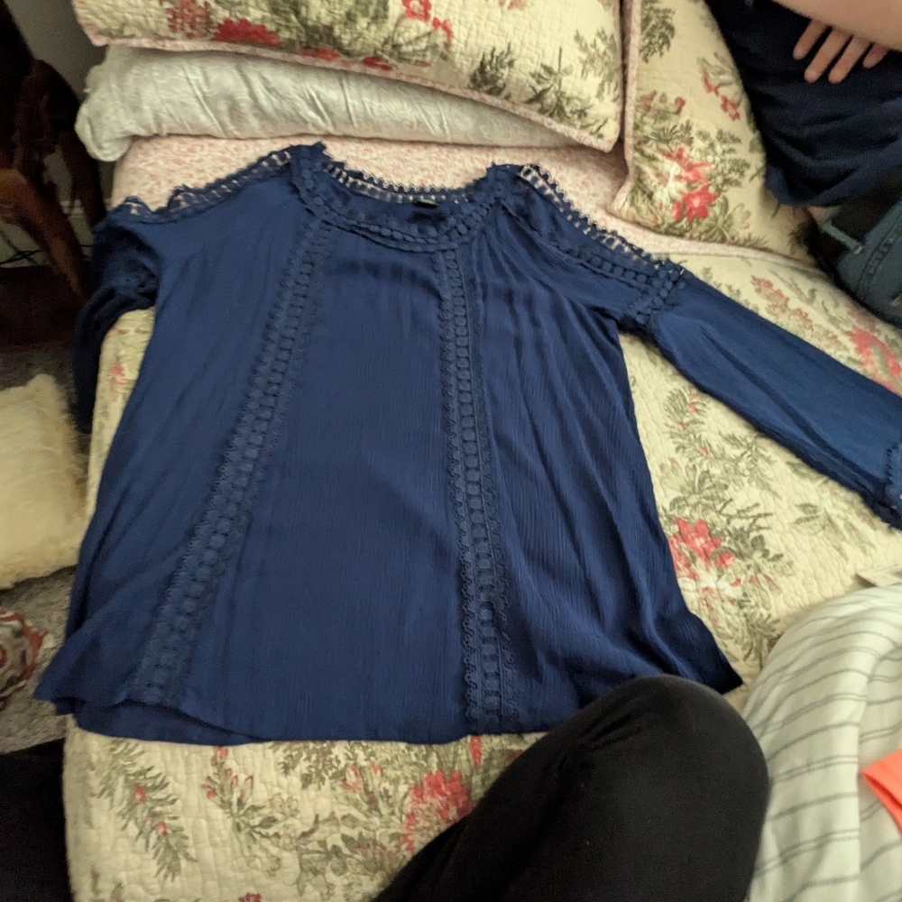 Elegant Navy Blue Women's Top